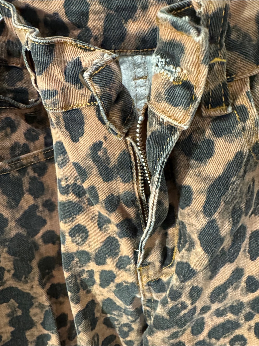Leopard Print barrel leg women Pants - Brown and black - Picture 2 of 4